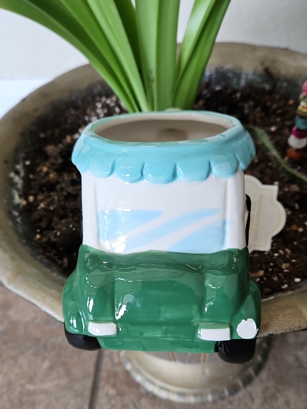 Cute Green Golf Cart Ceramic Mug - Picture 3 of 7